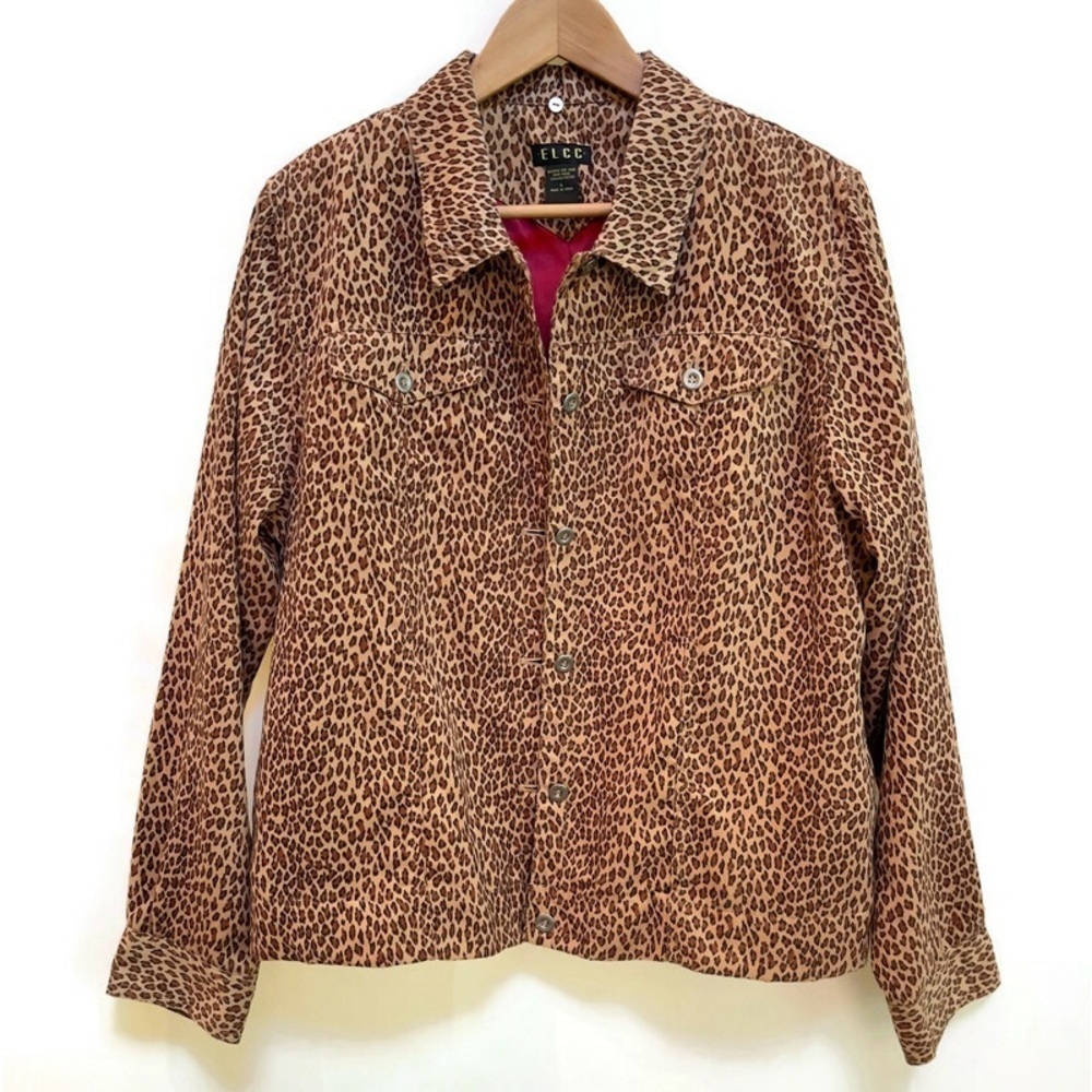 Vintage‎ ELCC Animal Print Cheetah Jacket, Women's Size Large